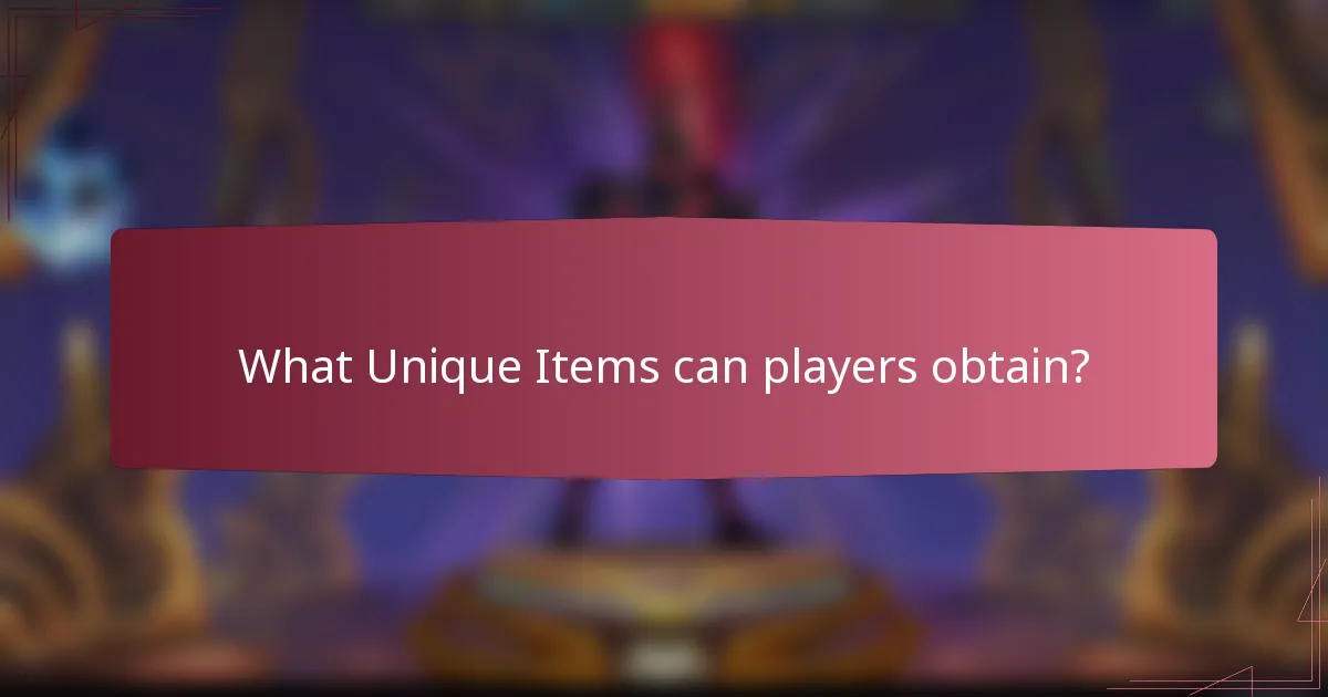 What Unique Items can players obtain?